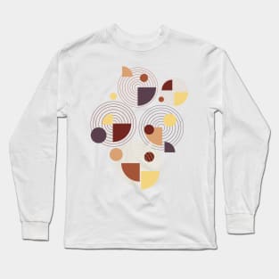 Geometric minimal abstract brown pattern Long Sleeve T-Shirt